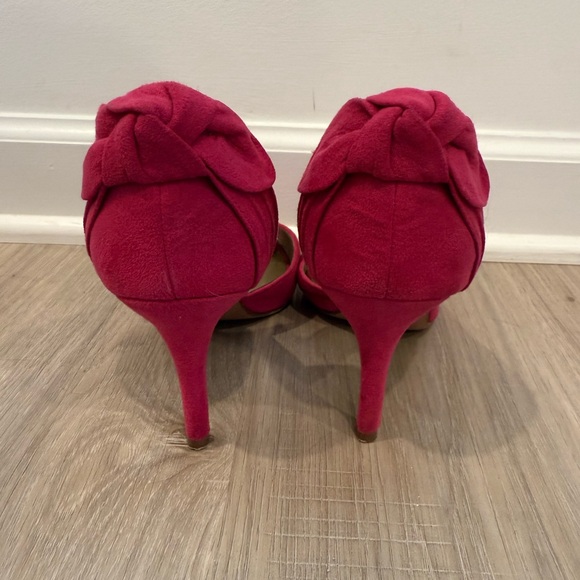 Kelly & Katie Raspberry Magenta Peep Toe Heels w/ Bow – Size 7.5 - Picture 4 of 7